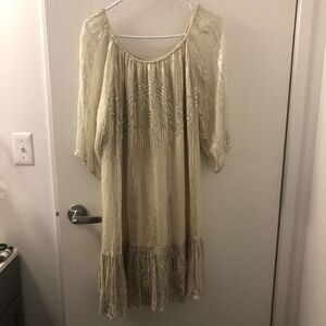 Anthropologie Carolina K Off Shoulder Sequined Sands Womens Swing Dress Sz L